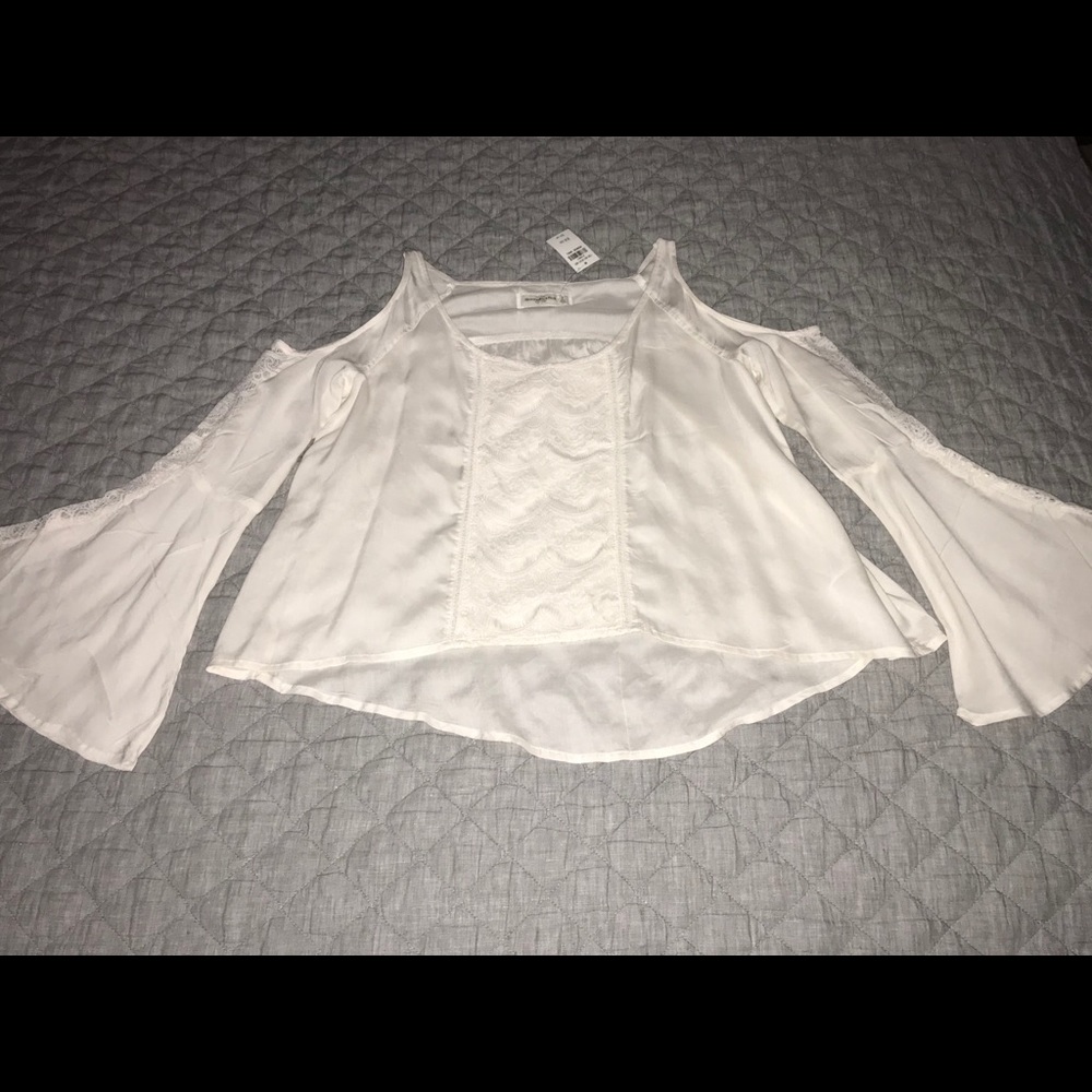 NWT Abercrombie & Fitch shoulder less long sleeve top - Picture 1 of 6